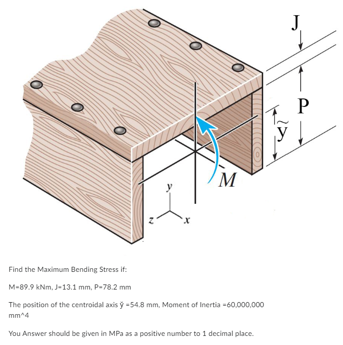 Find the Maximum Bending Stress if: M = 8 9 . 9 k