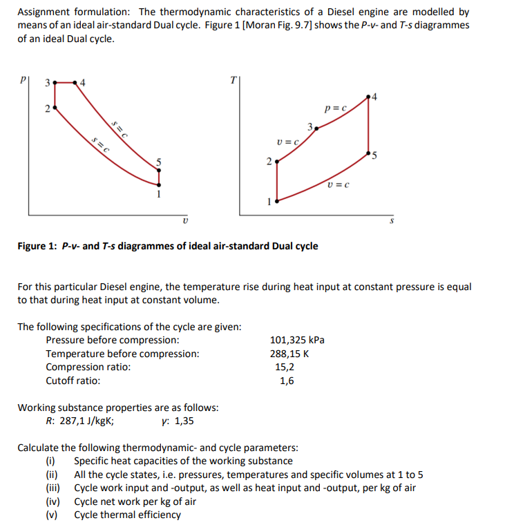 Assignment formulation: The thermodynamic