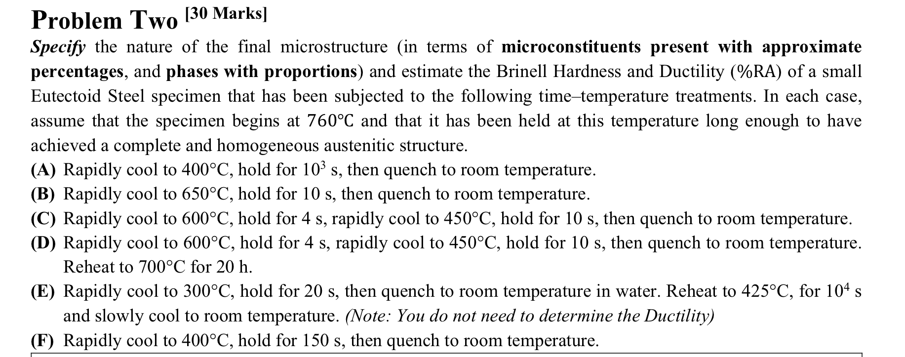 Problem Two ? [ 3 0 M a r k s ] Specify the