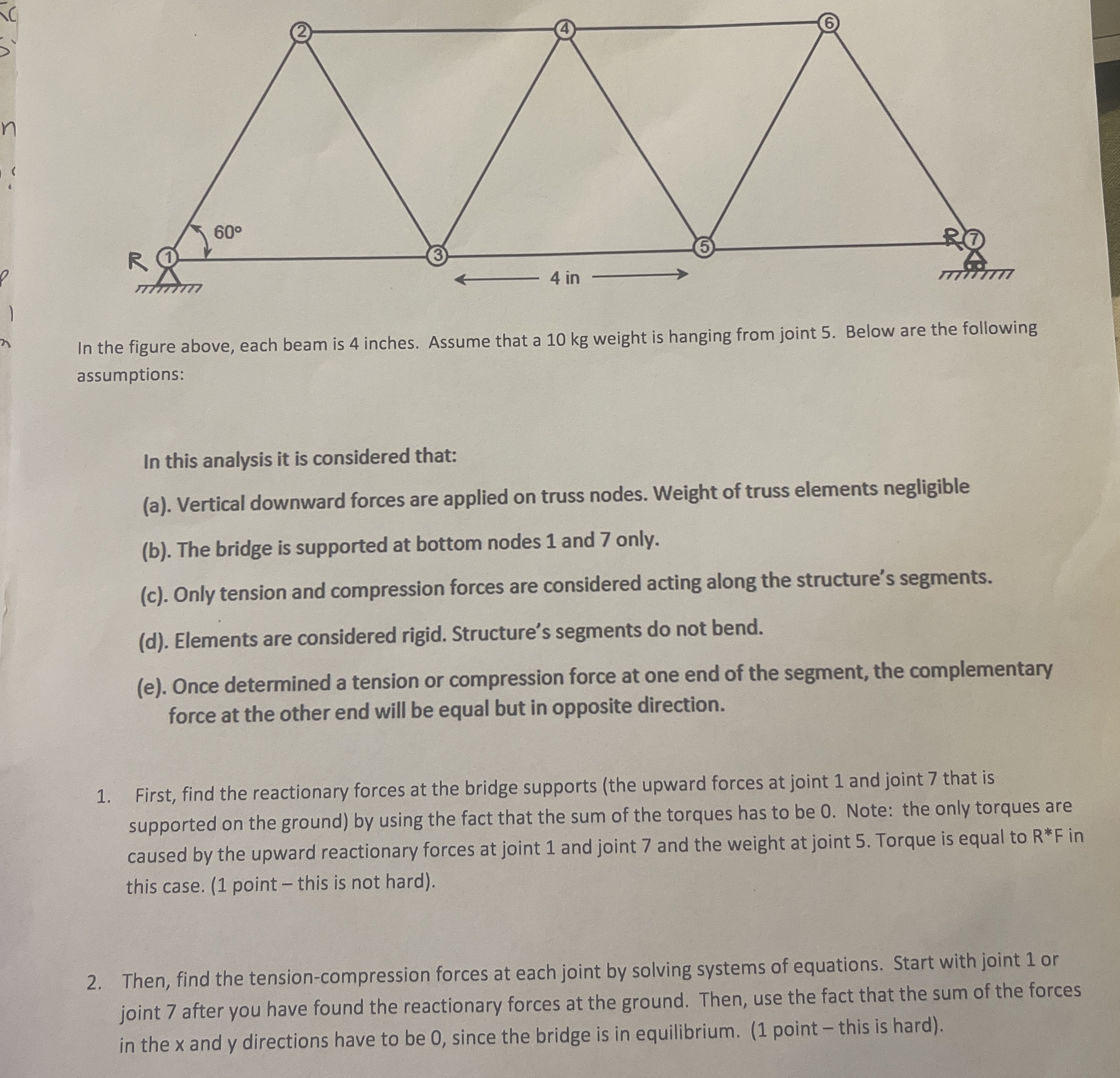 In the figure above, each beam is 4 inches.