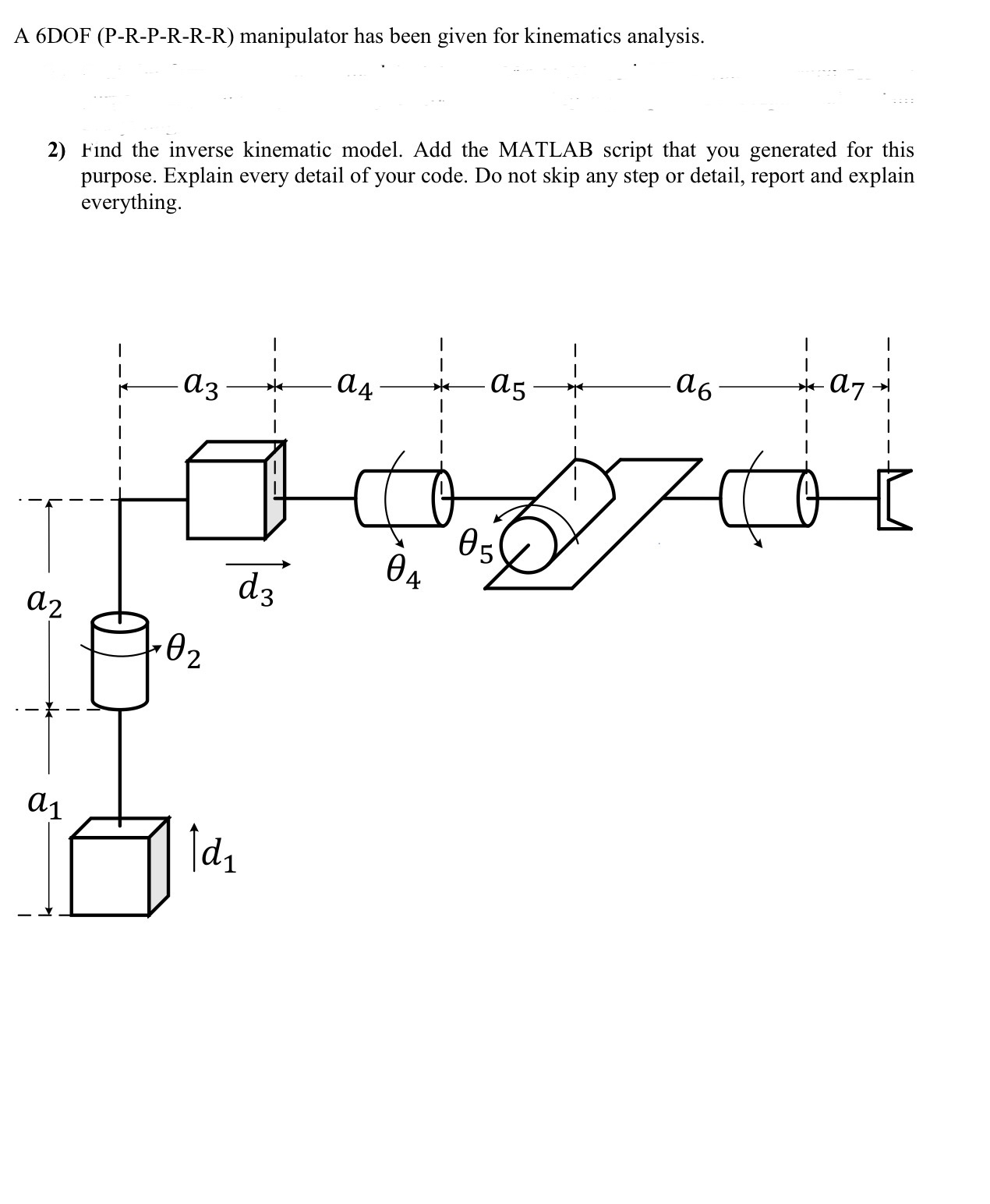 A 6 DOF ( P - R - P - R - R - R ) manipulator has