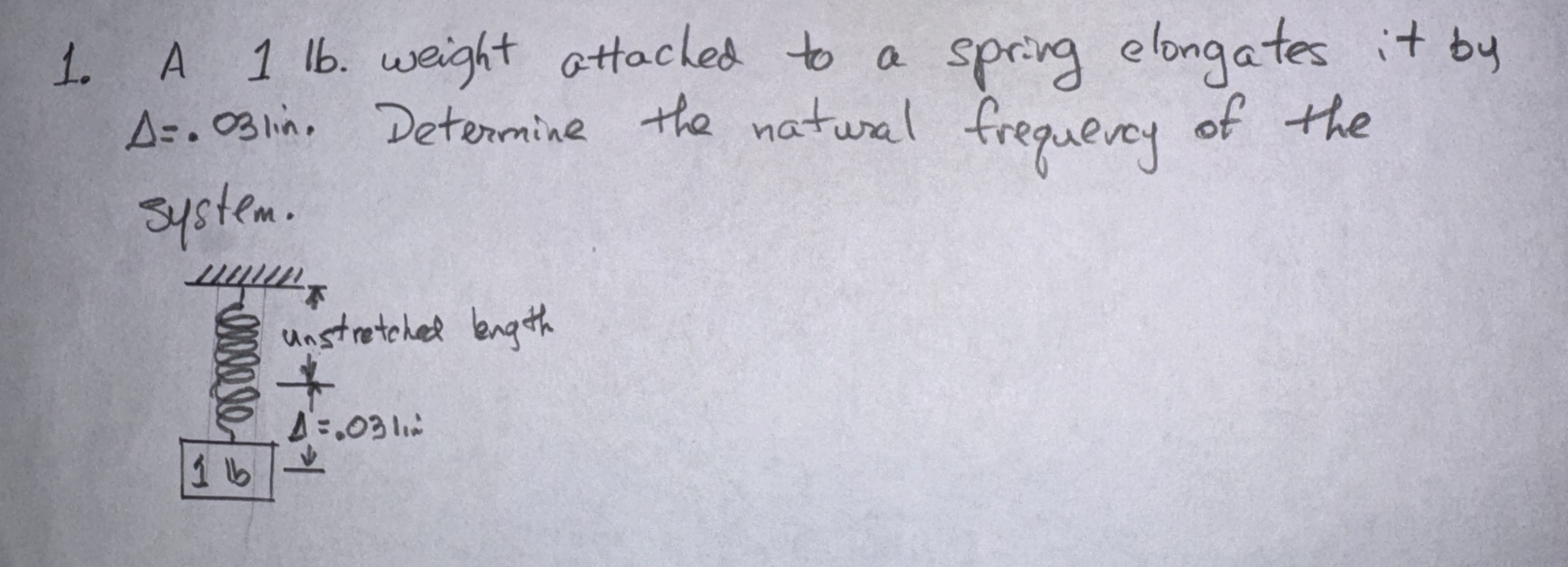 HELP!! A 1 lb weight attacHed to a spring