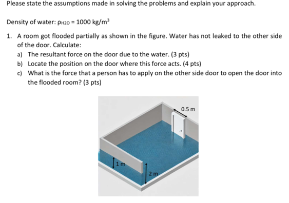 Please state the assumptions made in solving the