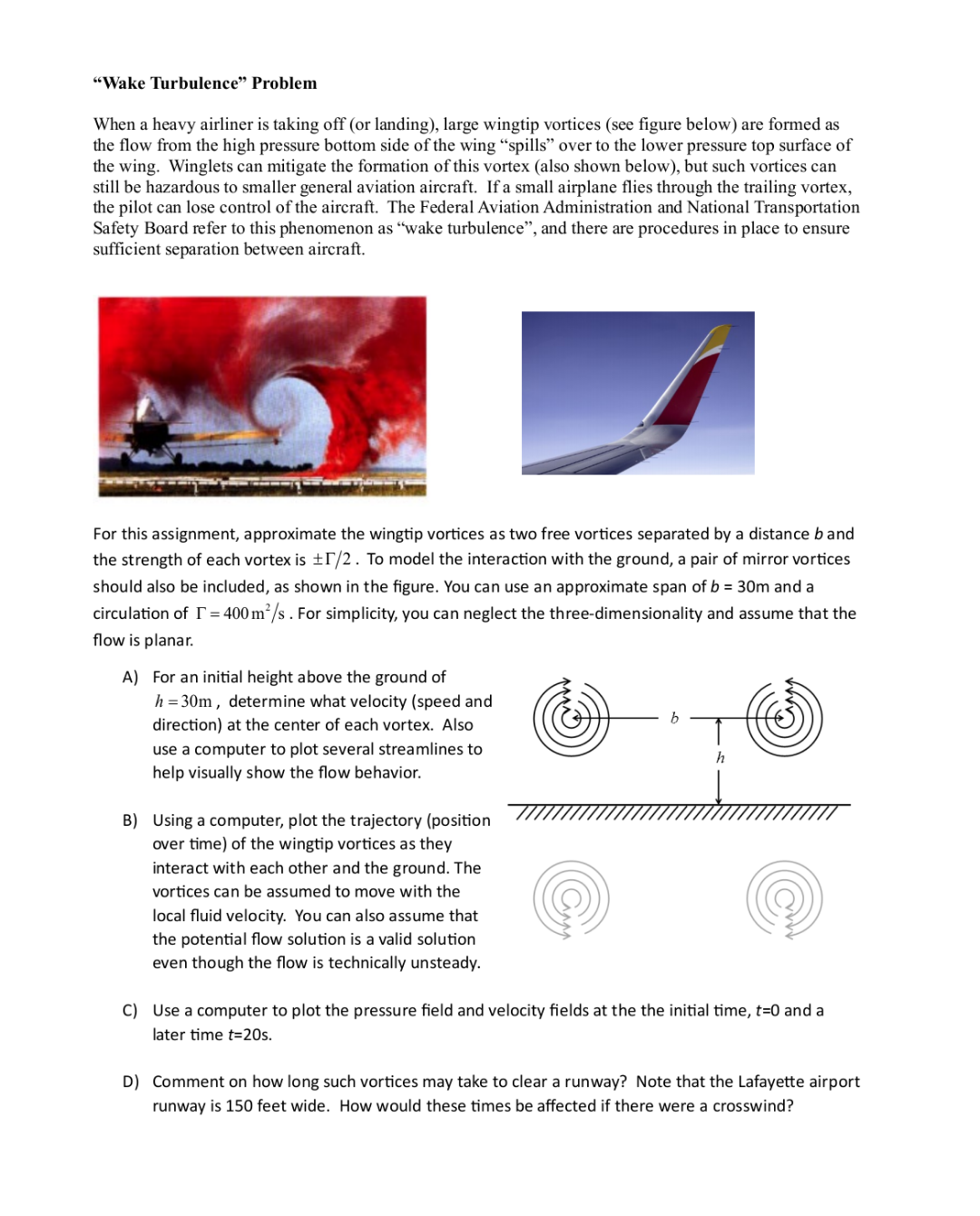 "Wake Turbulence" Problem When a heavy airliner