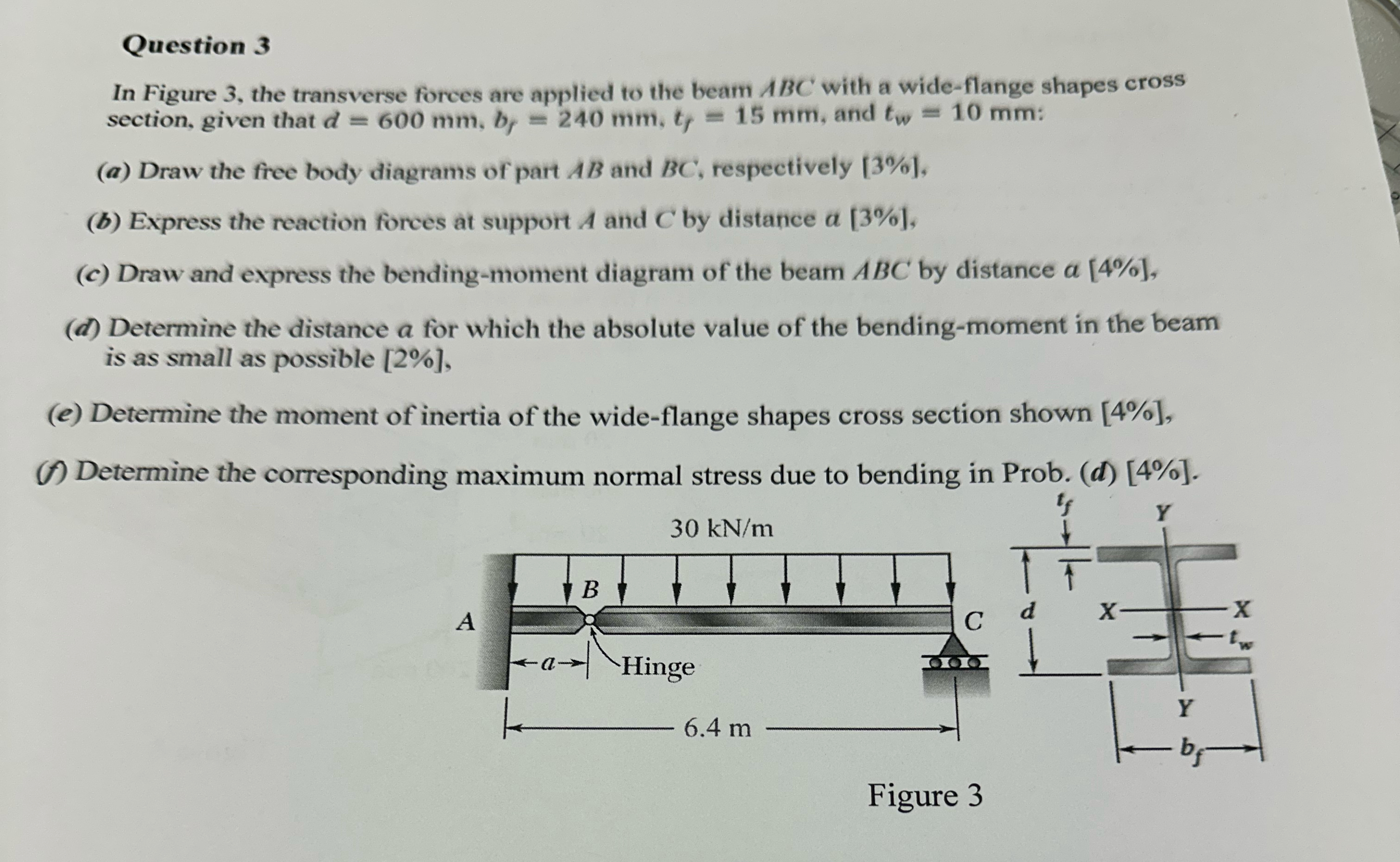 Question 3 In Figure 3 , the transverse forces