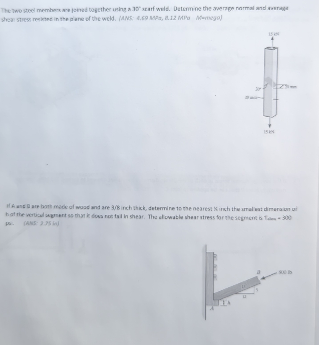 Need help with these two. The two steel members