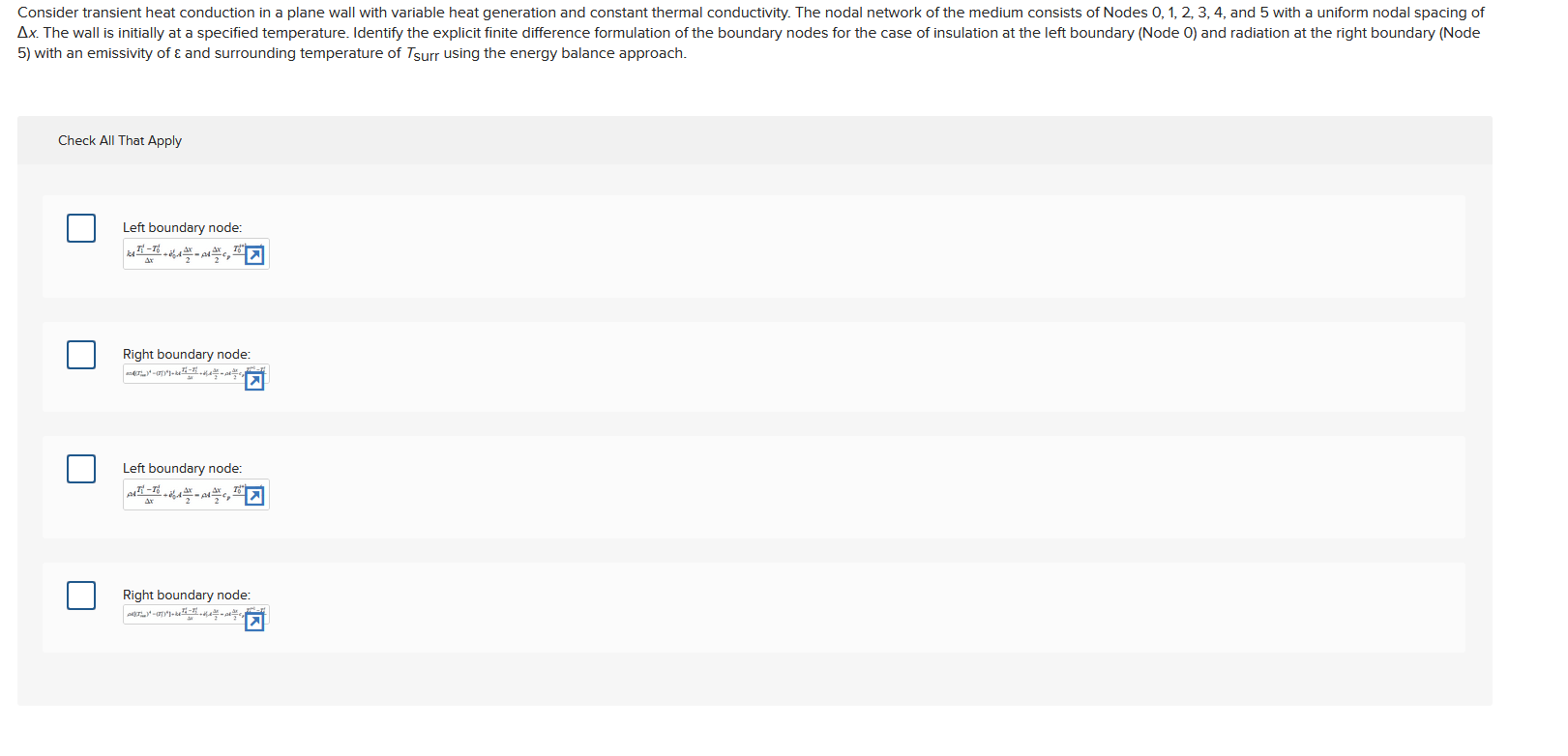 with an emissivity of and surrounding temperature