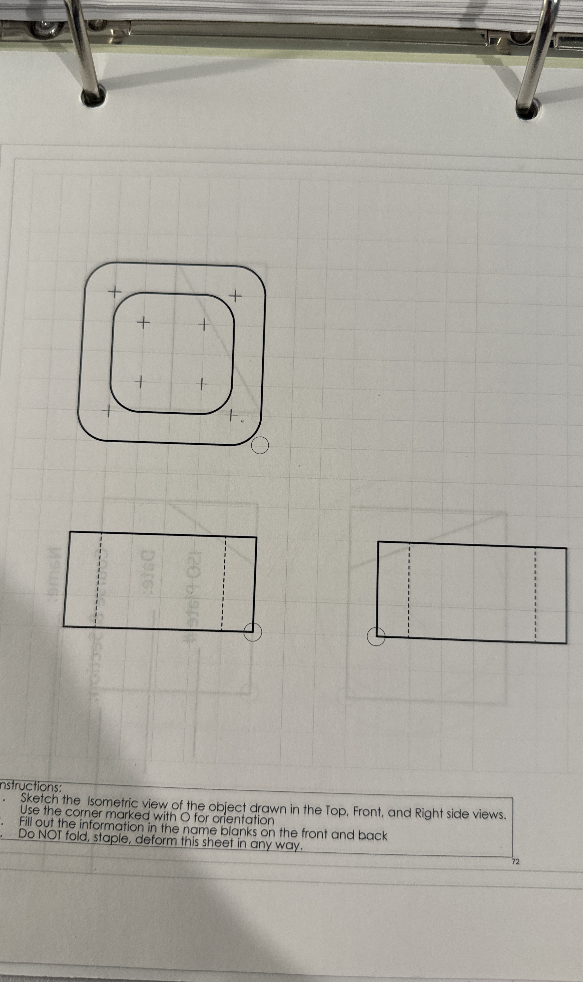 nstructions: Sketch the Isometric view of the