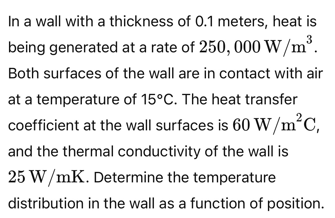 In a wall with a thickness of 0 . 1 meters, heat