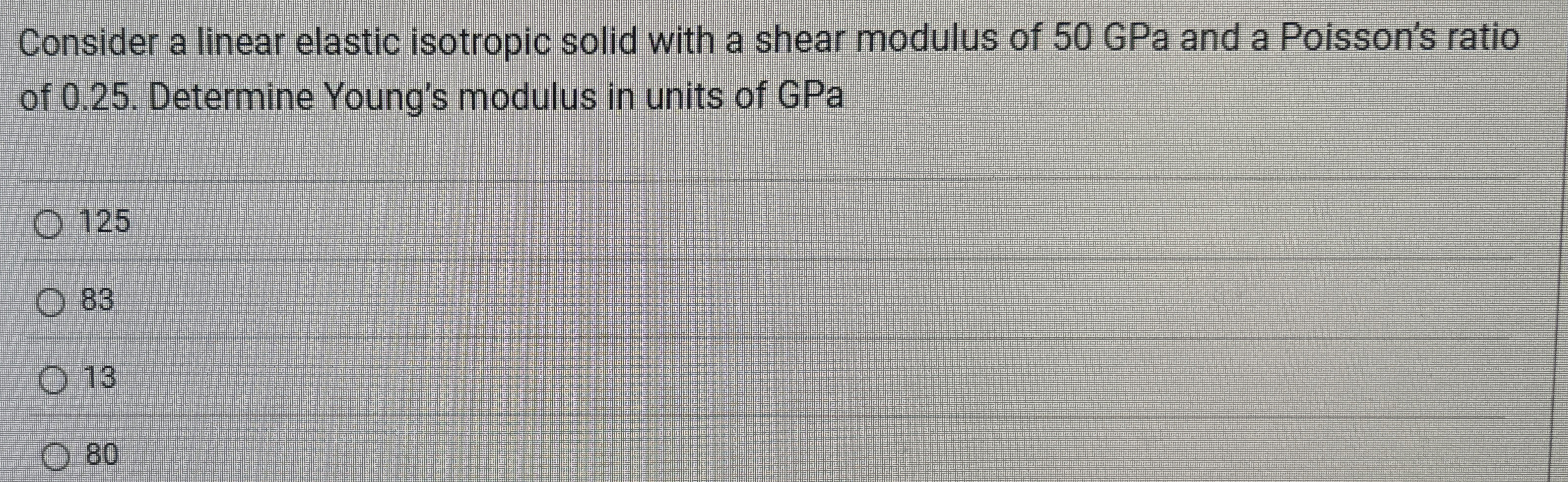 Consider a linear elastic isotropic solid with a