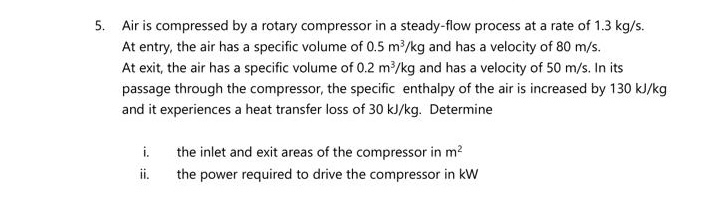 Air is compressed by a rotary compressor in a