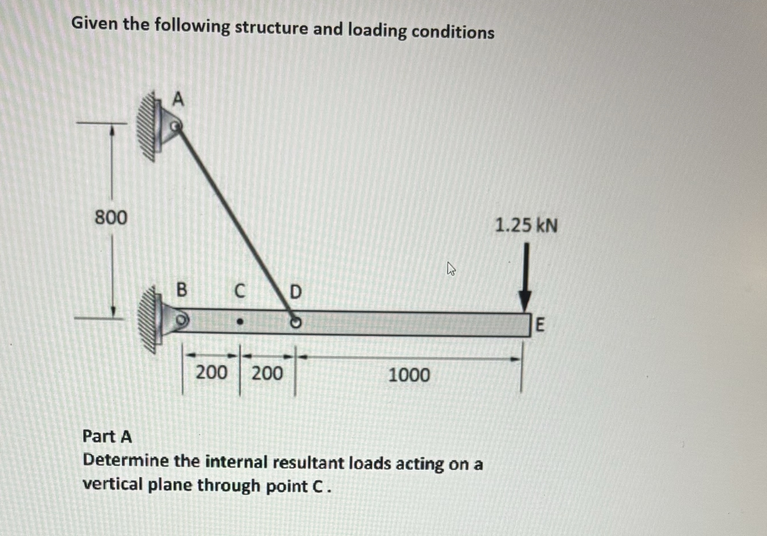 Given the following structure and loading