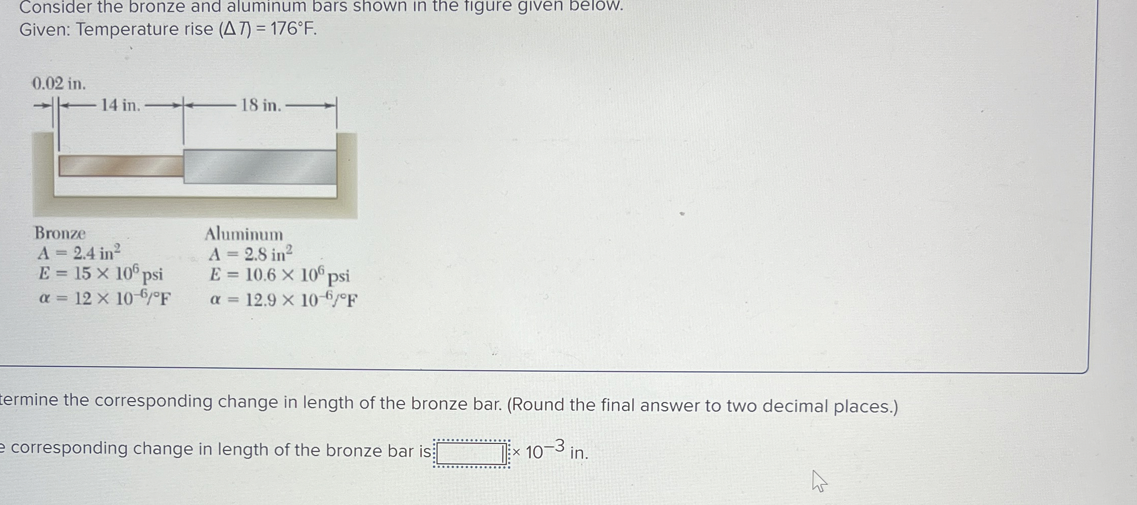 Consider the bronze and aluminum bars shown in