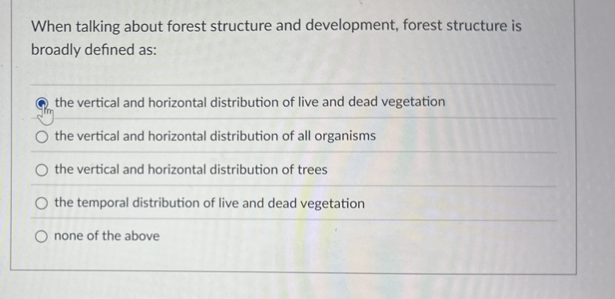 When talking about forest structure and