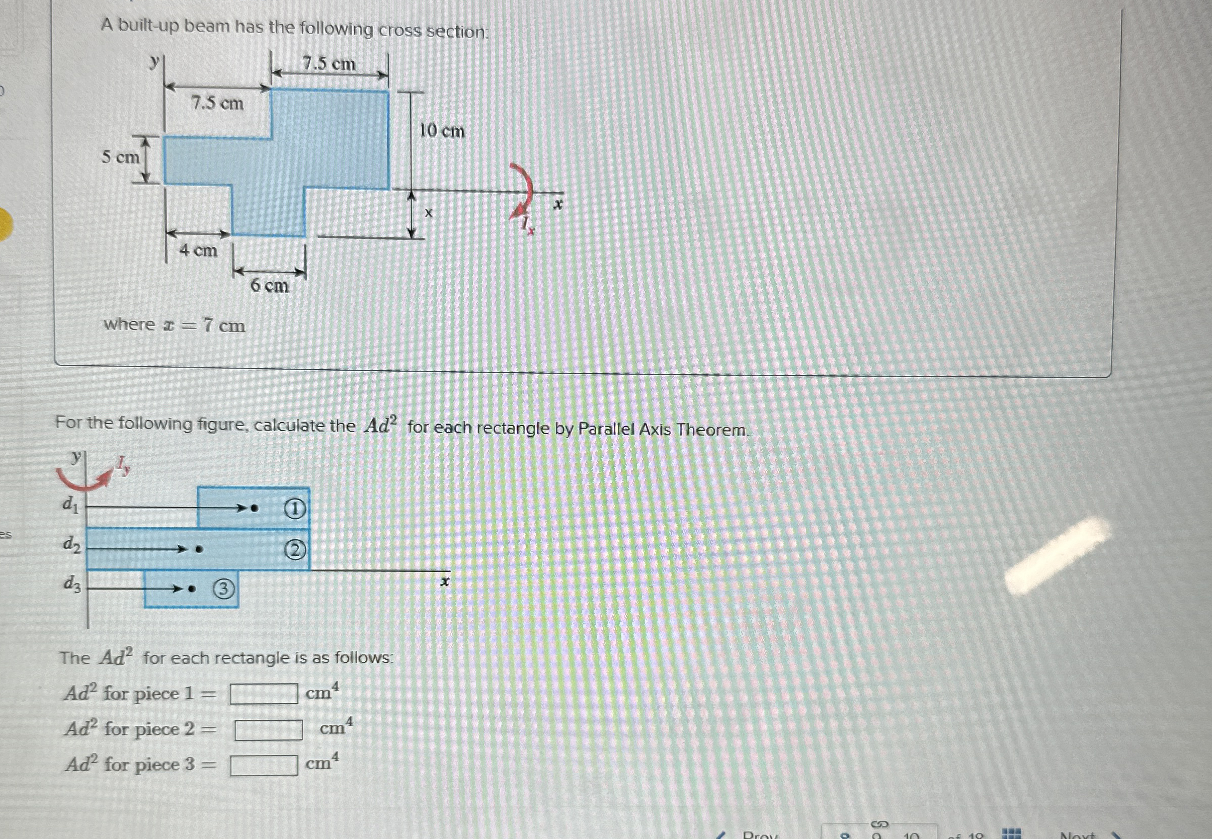 A built - ud beam has the followinn roned enominn