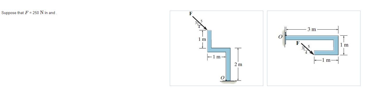 Suppose that F = 2 5 0 N in and determine the