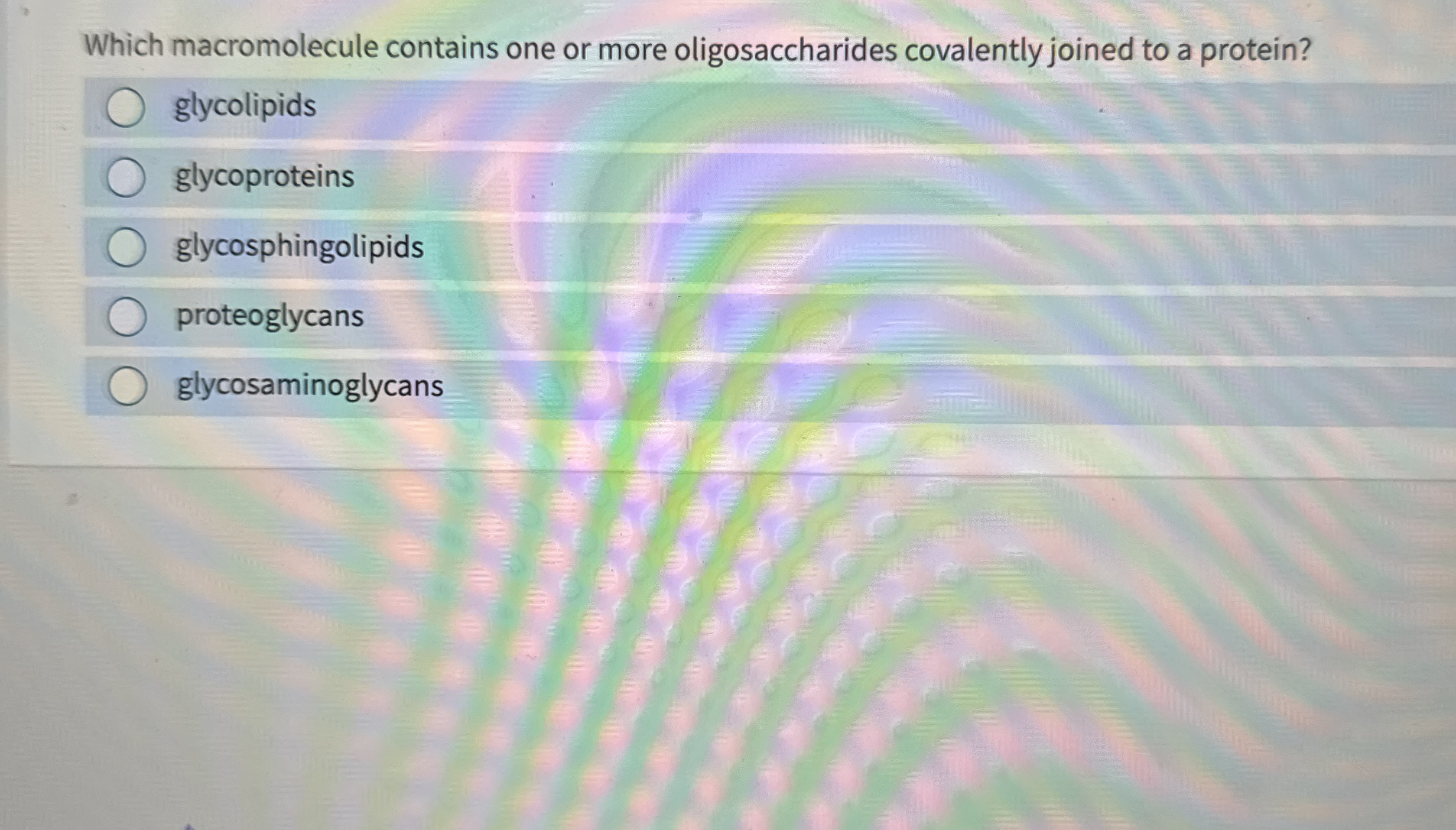 Which macromolecule contains one or more