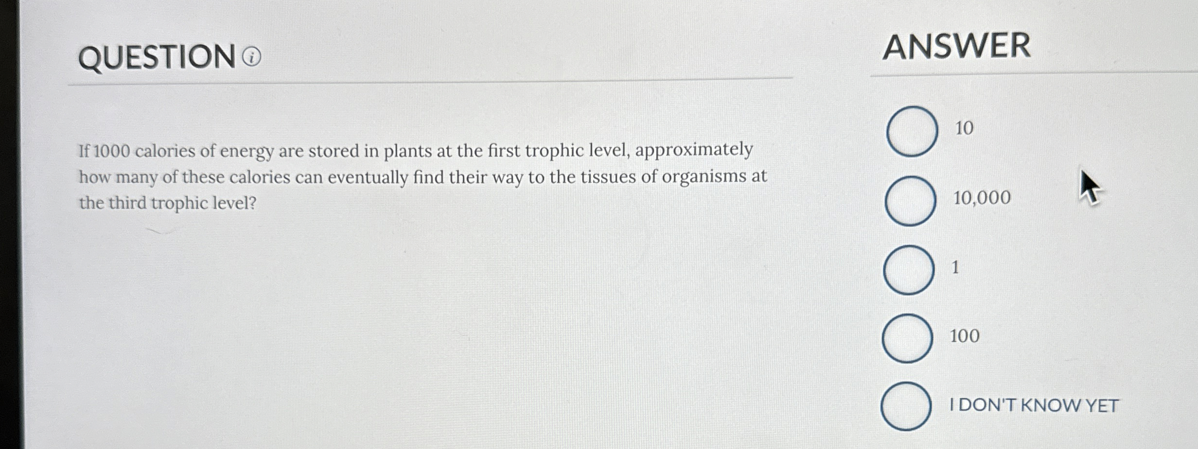 QUESTION ( i ) ANSWER If 1 0 0 0 calories of