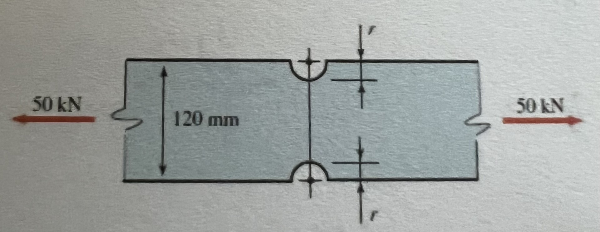 A steel bar is 1 3 mm thick and is 1 2 0 mm wide.