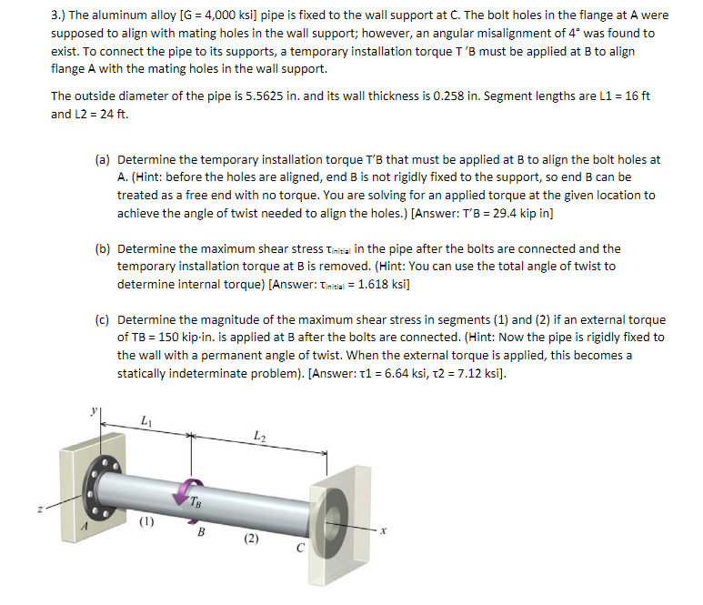 3 . ) The aluminum alloy ] pipe is fixed to the