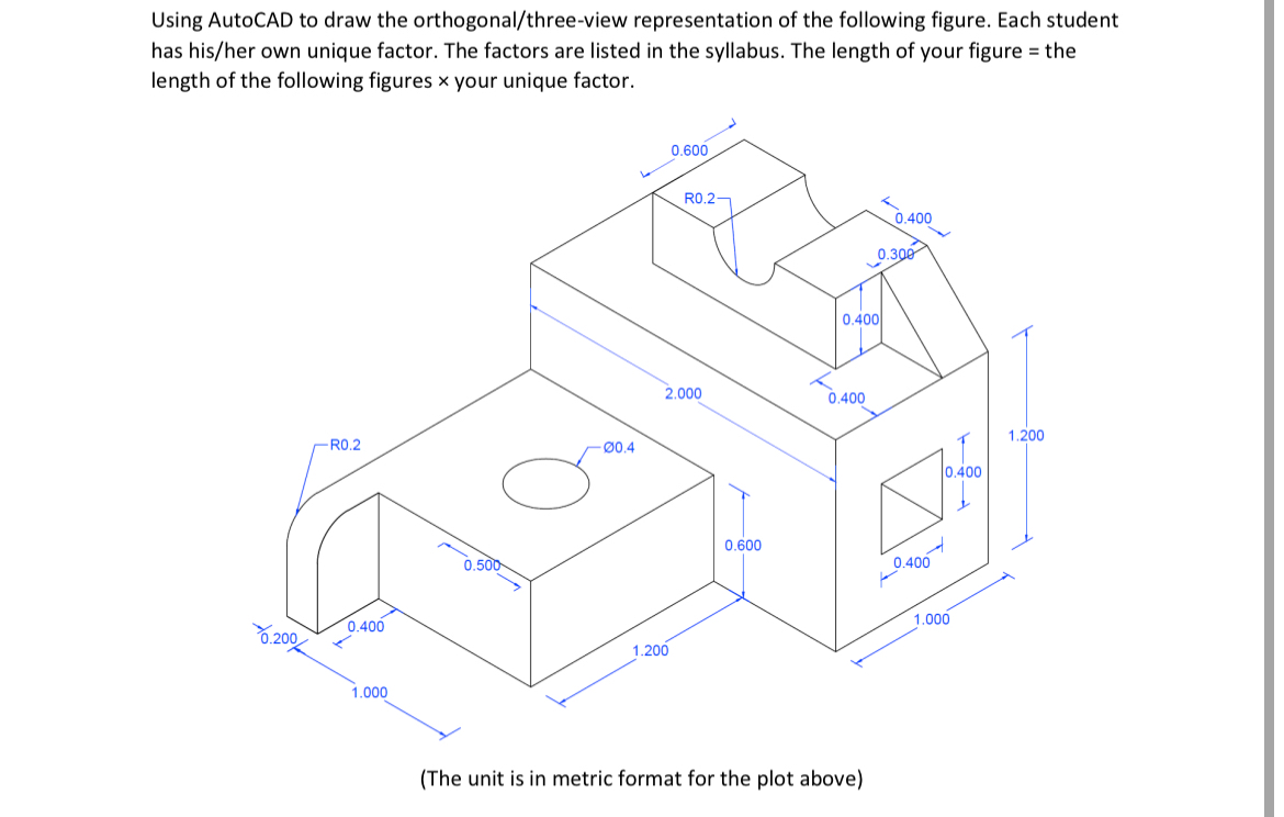 Using AutoCAD to draw the orthogonal / three -