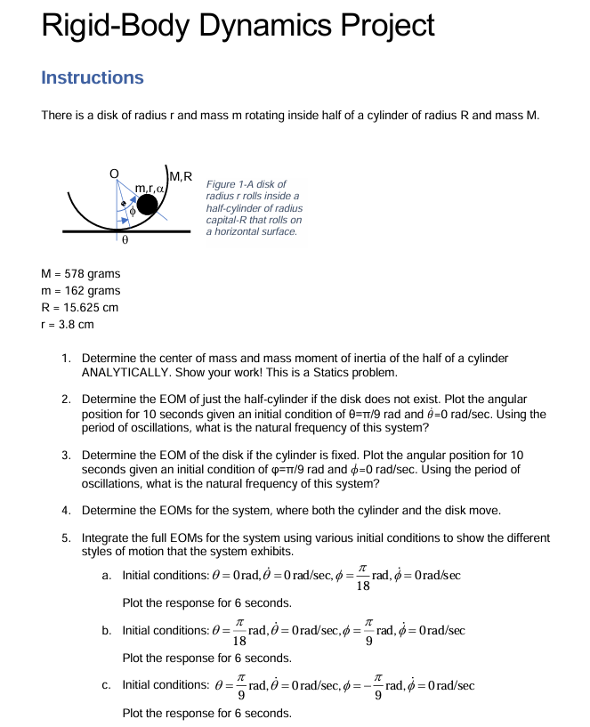 Rigid - Body Dynamics Project Instructions There