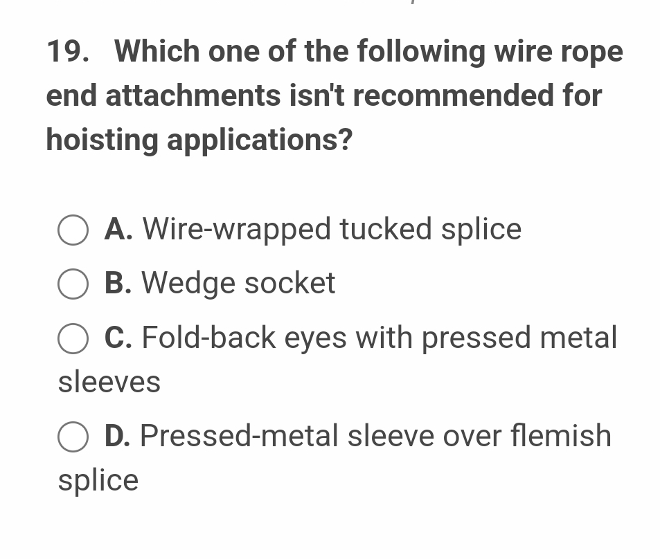 Which one of the following wire rope end