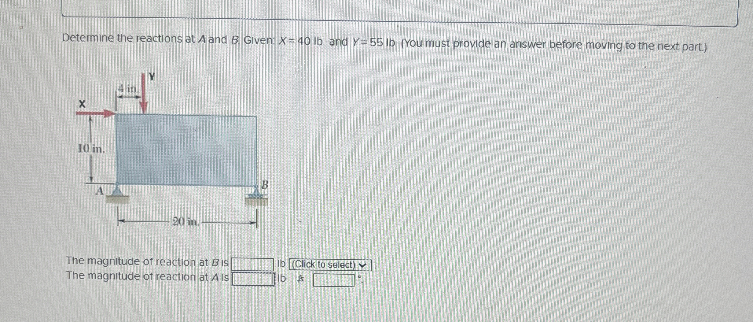 1 2 5 mm Determine the reactions at A and B .