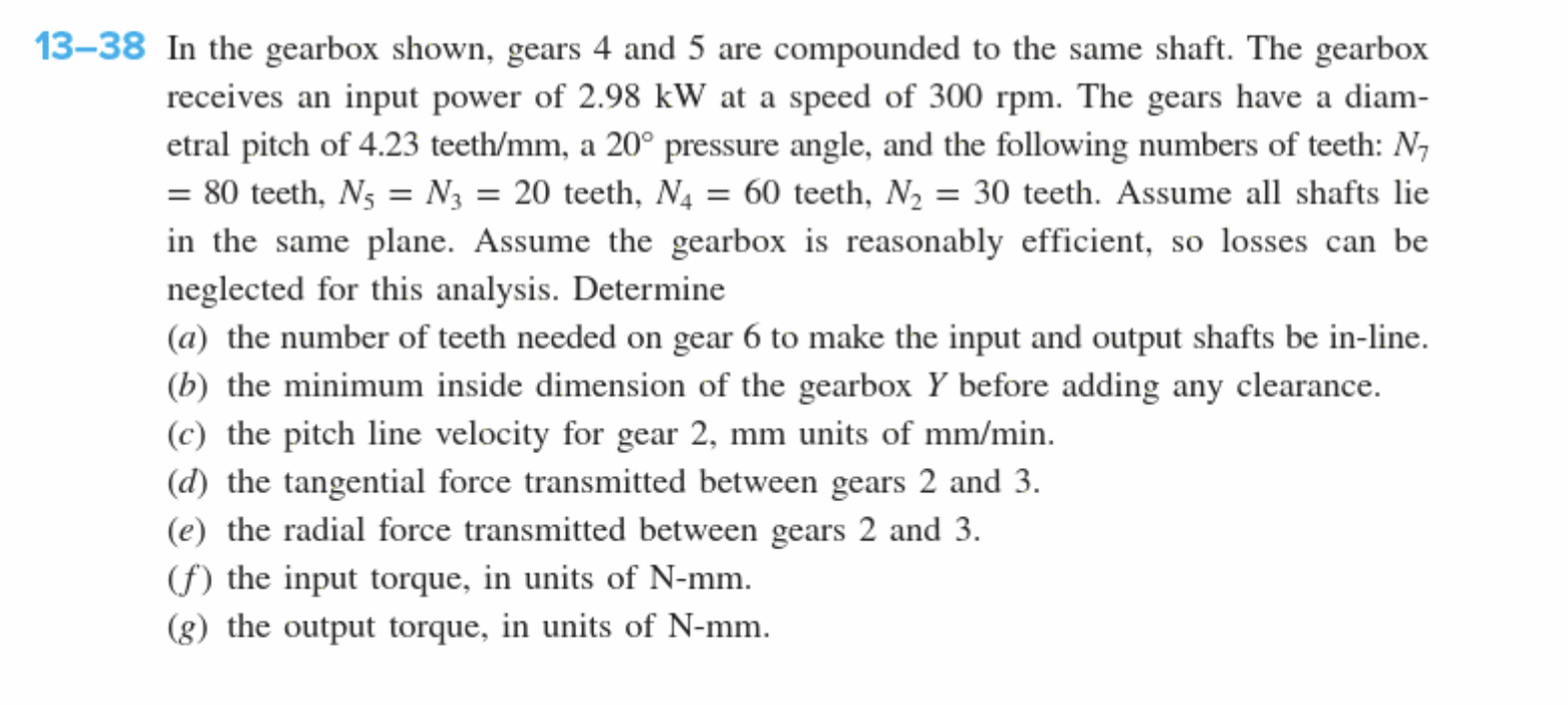 1 3 - 3 8 In the gearbox shown, gears 4 and 5 are