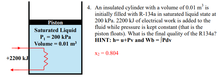 An insulated cylinder with a volume of 0 . 0 1 m
