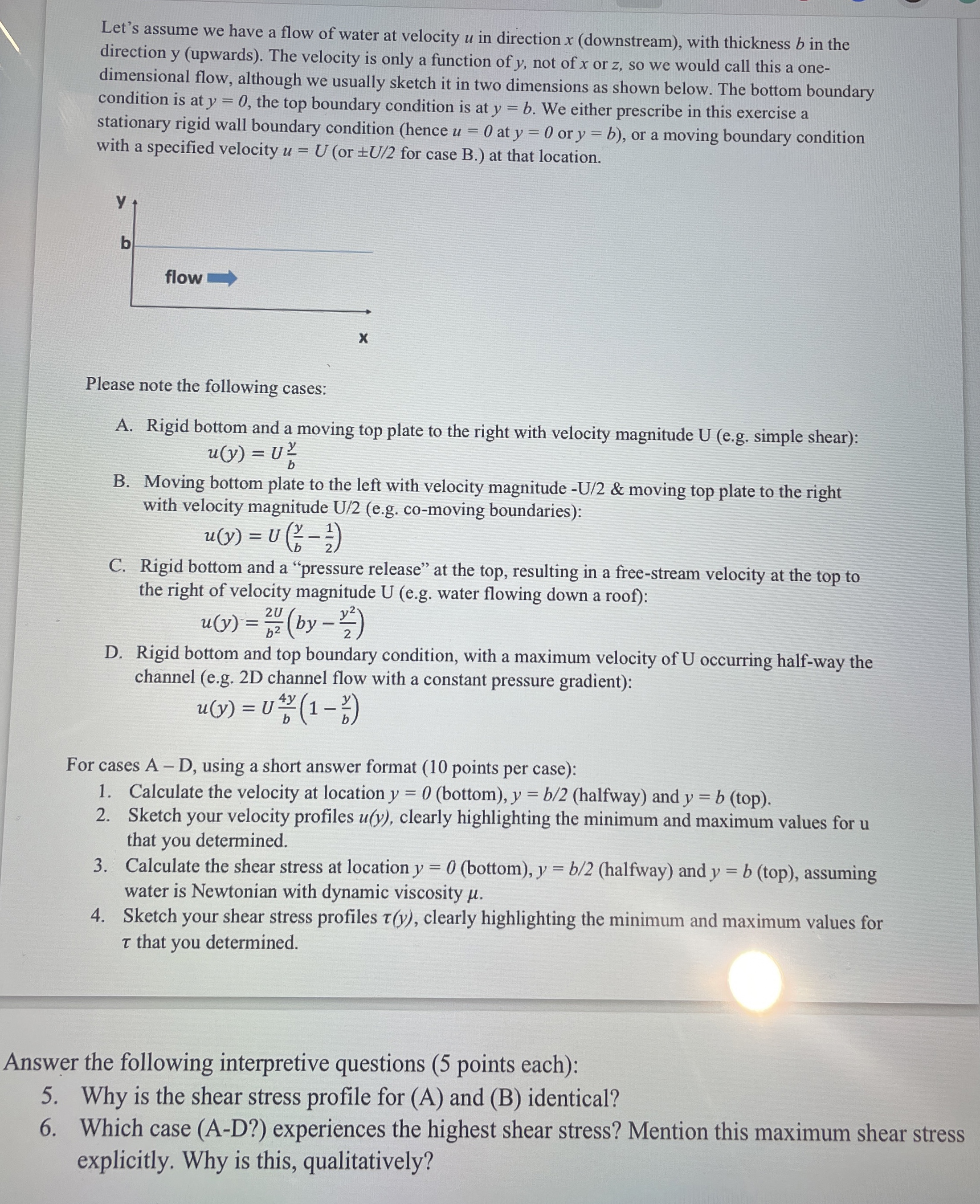 Let's assume we have a flow of water at velocity