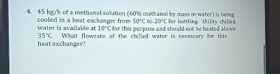 4 5 k g h of a methanol solution ( 6 0 % methanol