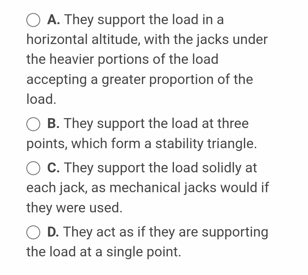 A . They support the load in a horizontal
