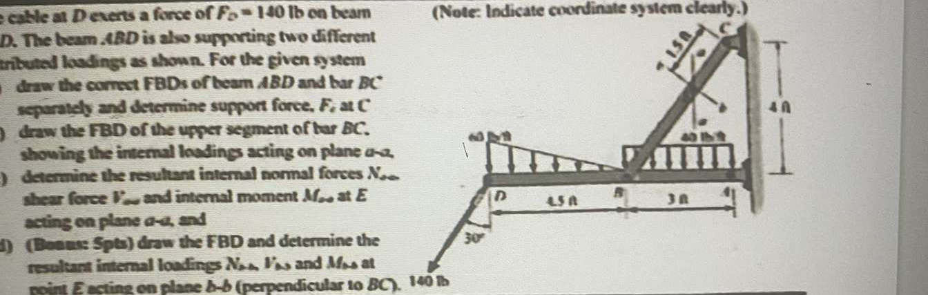cable at Deverts a force of F 2 = 1 4 0 l b en