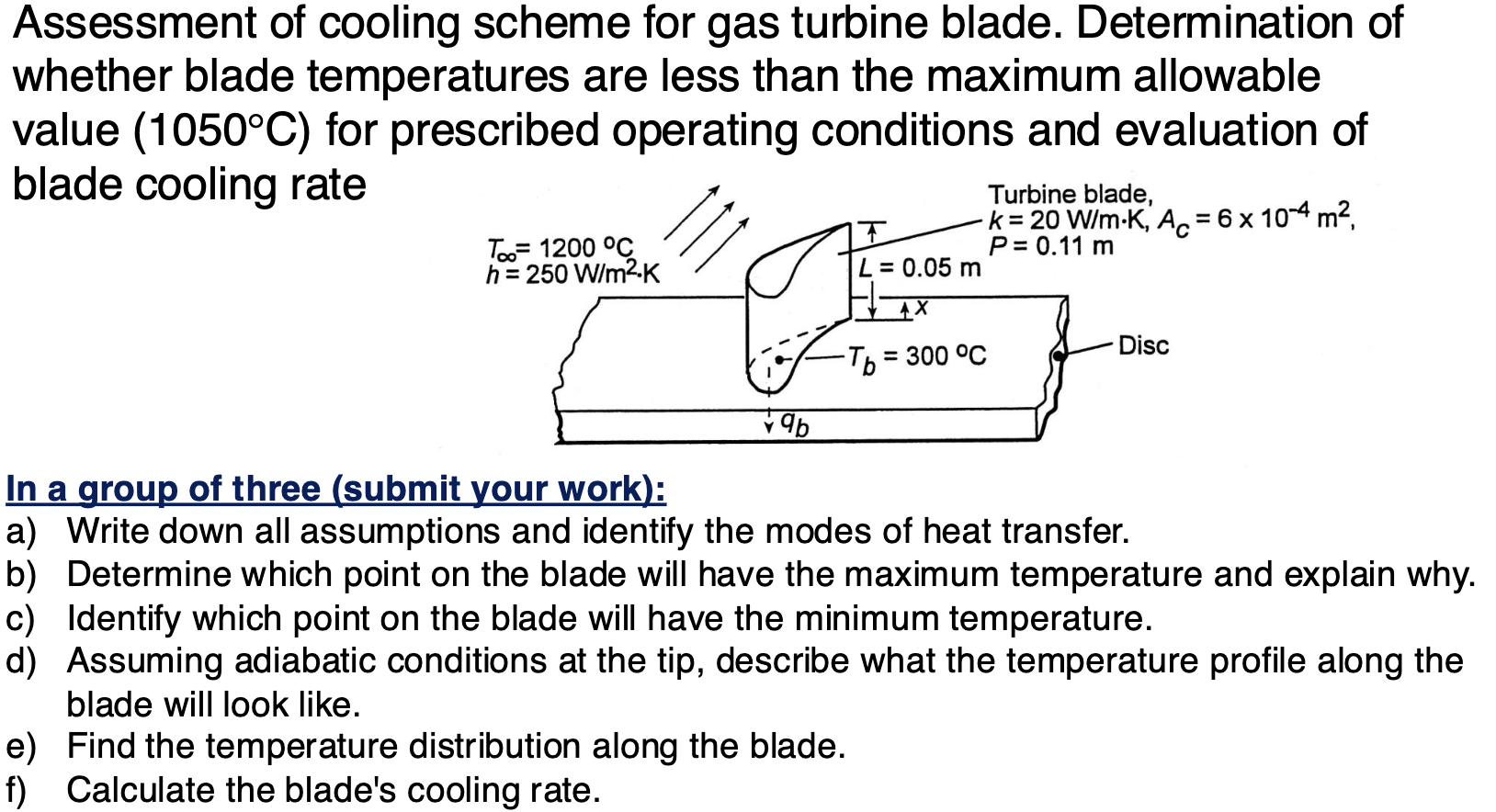 Assessment of cooling scheme for gas turbine