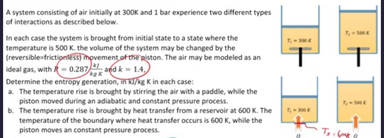 A system consisting of air initially at 3 0 0 K