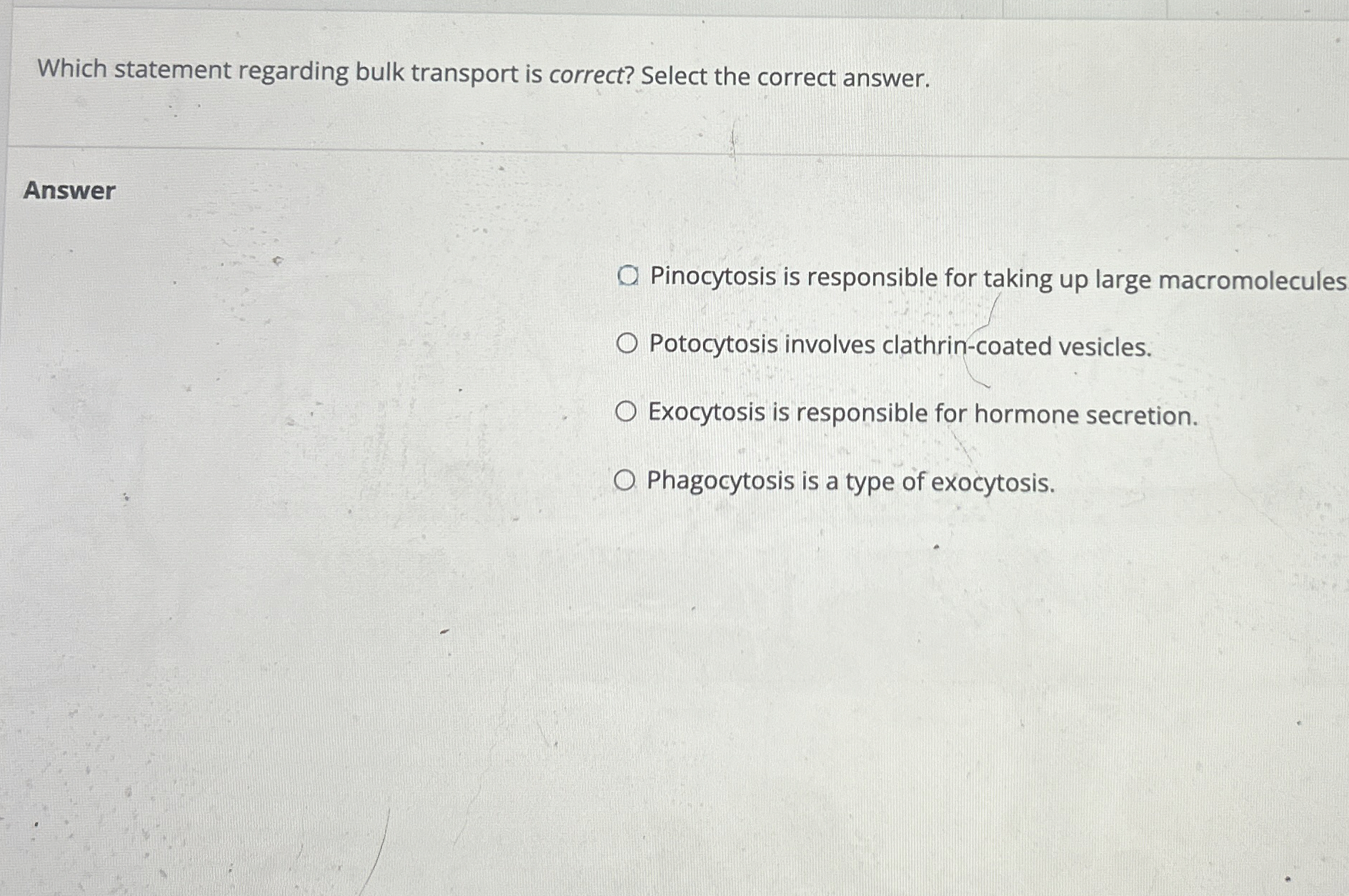 Which statement regarding bulk transport is