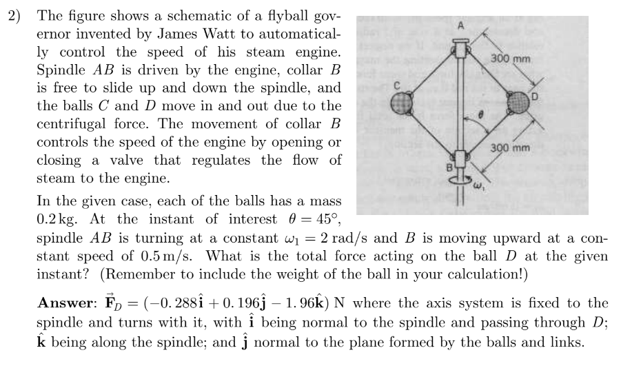 The figure shows a schematic of a flyball gov -