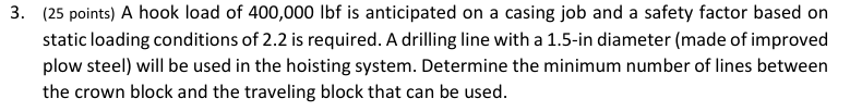 A hook load of \ ( 4 0 0 , 0 0 0 \ mathrm { lbf }