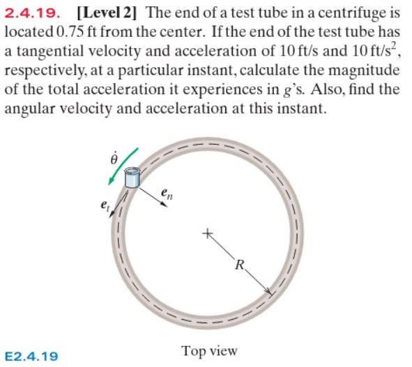 The end of a test tube in a centrifuge is located