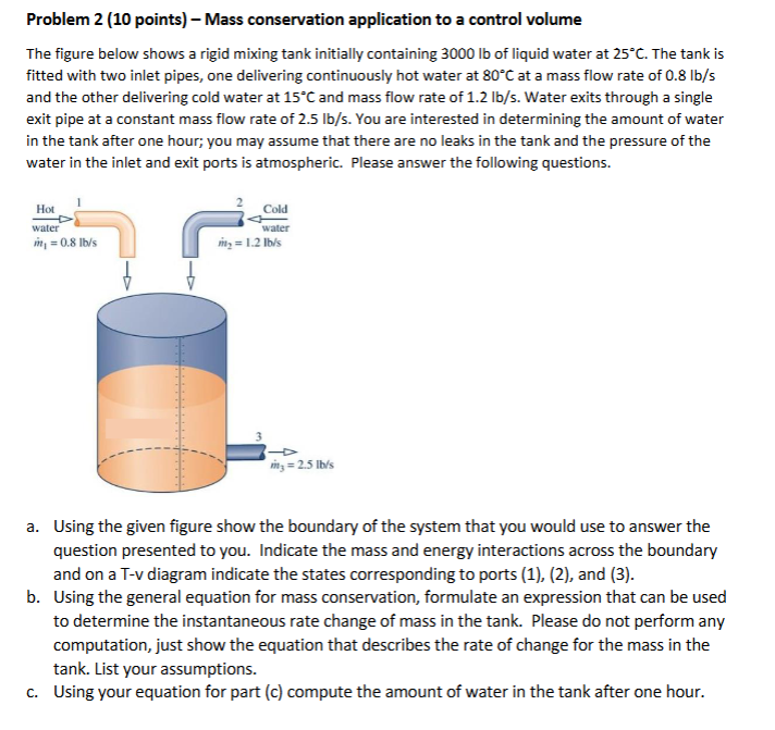 Problem 2 ( 1 0 points ) - Mass conservation