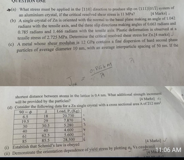an aluminium crystal, if the critical resolved