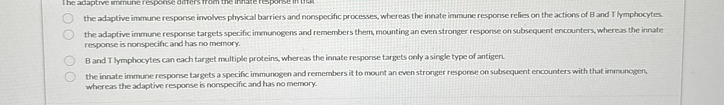 the adaptive immune response involves physical