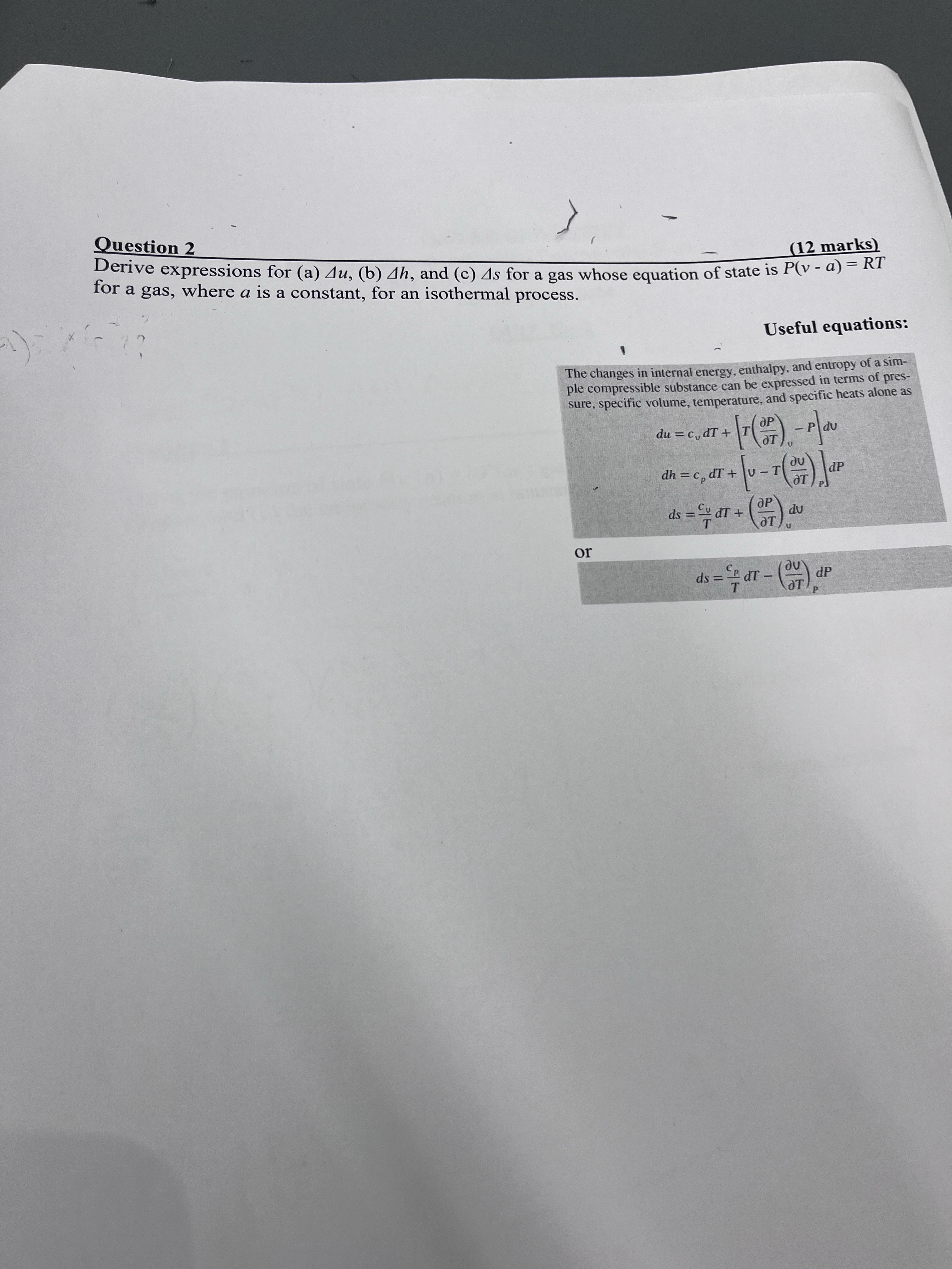 Question 2 ( 1 2 marks ) Derive expressions for (