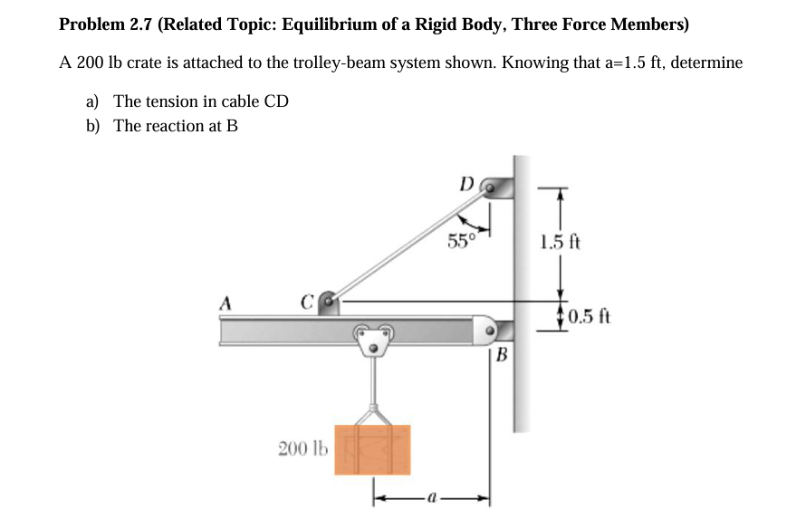 Problem 2 . 7 ( Related Topic: Equilibrium of a