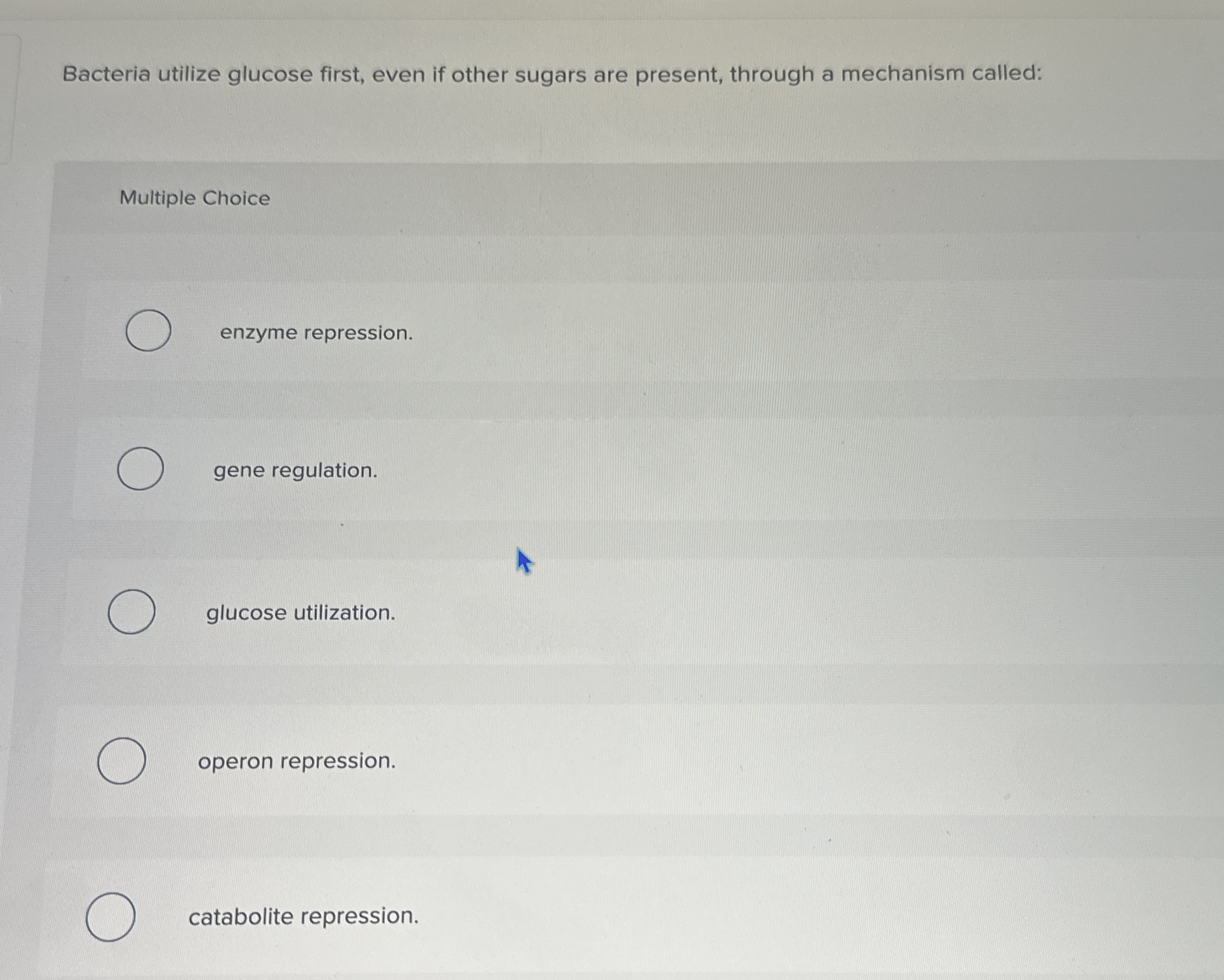 Bacteria utilize glucose first, even if other