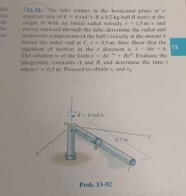 1 3 - 9 2 . The tube rotates in the horizontal