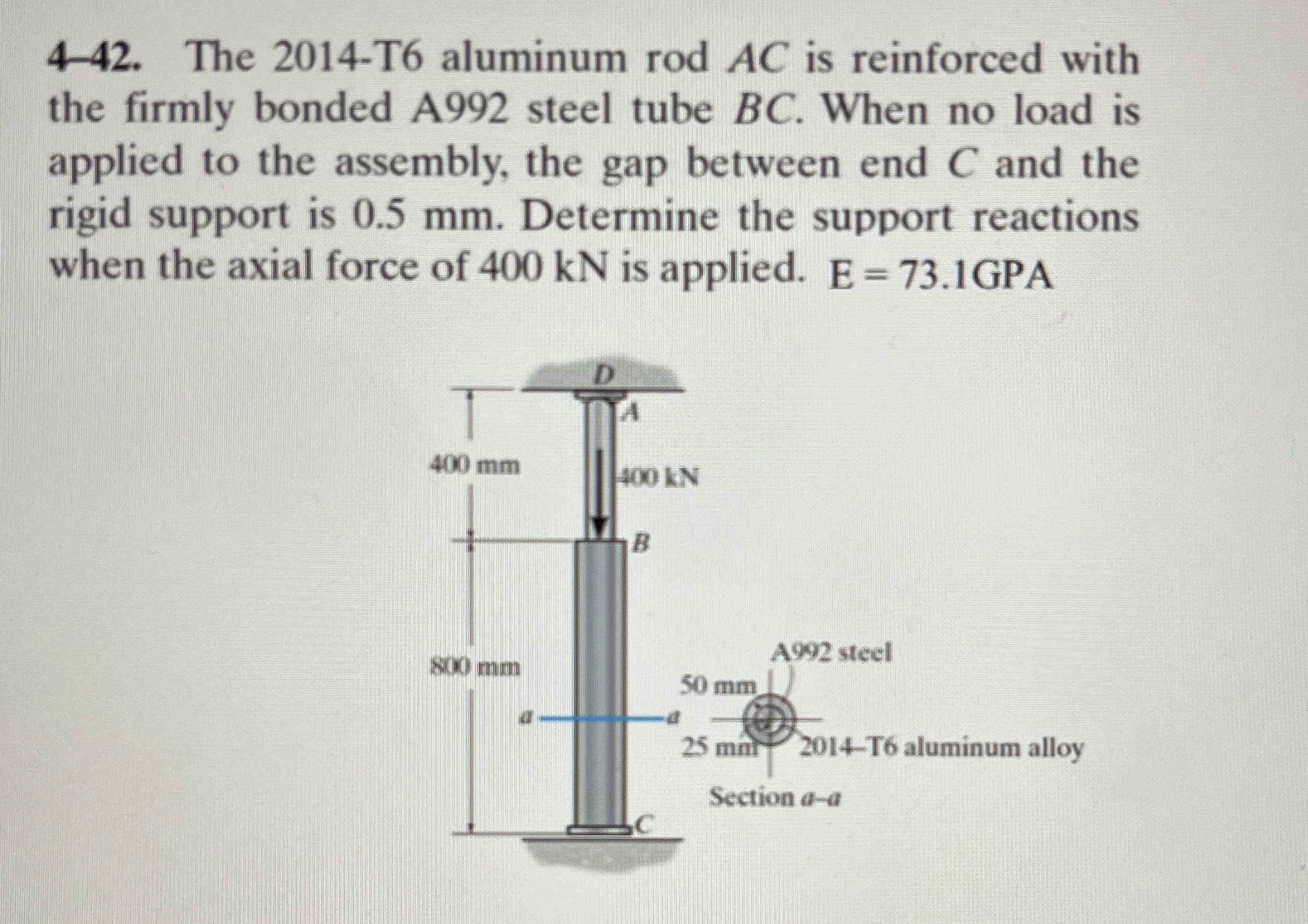 4 - 4 2 . The 2 0 1 4 - T 6 aluminum rod A C is