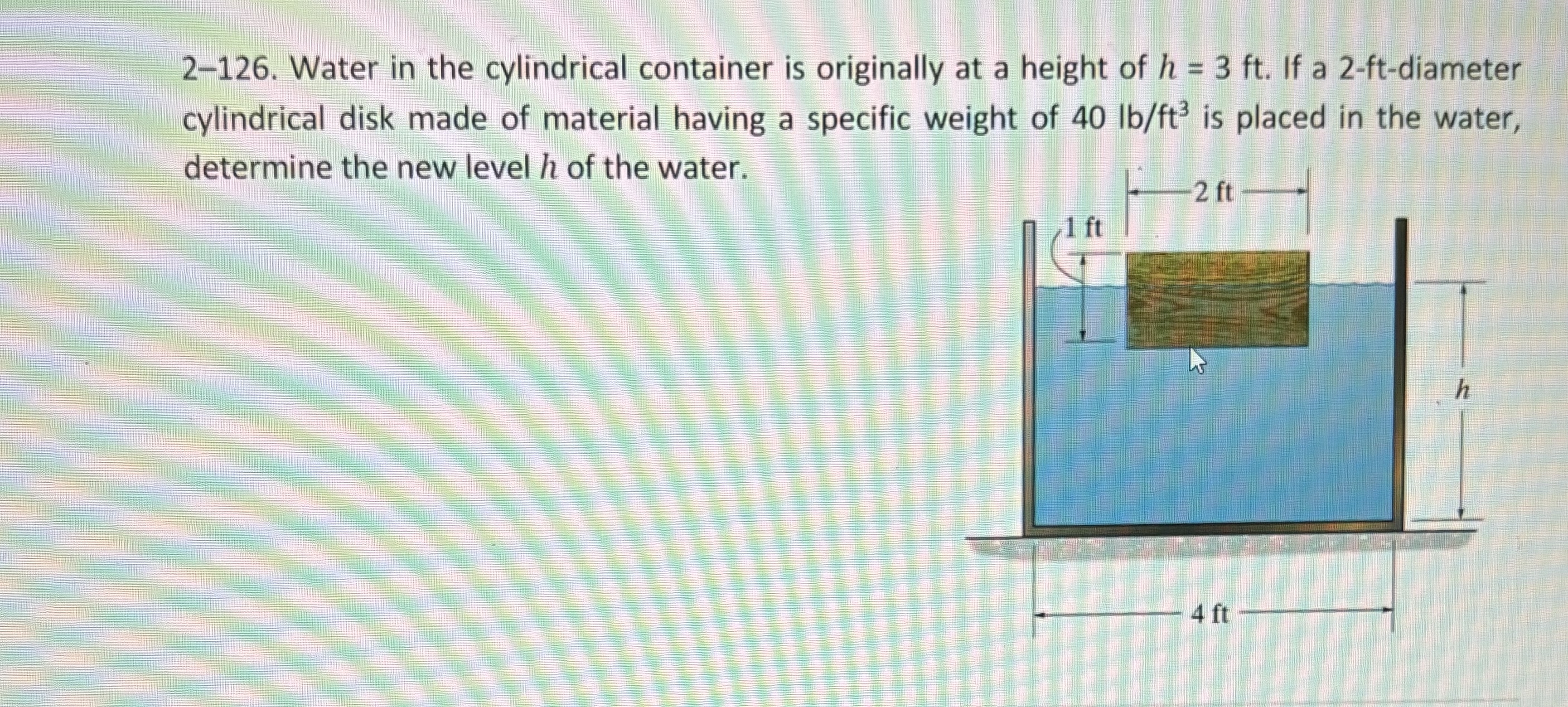 2 - 1 2 6 . Water in the cylindrical container is