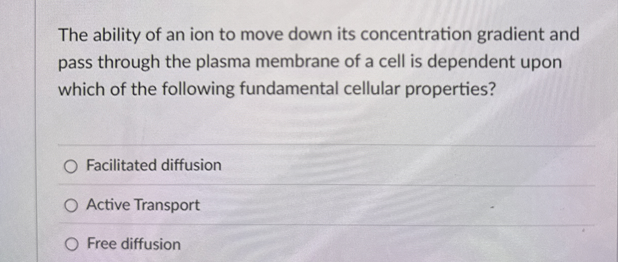 The ability of an ion to move down its